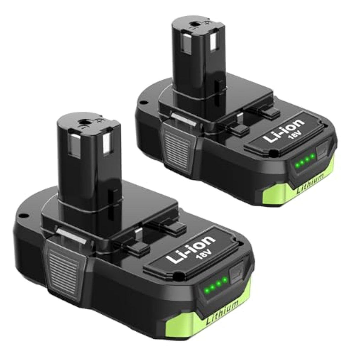 2 Packs 3.0 Replacement For Ryobi 18V Lithium Battery, Compatible With Ryobi 18 Volt For One+ Battery P103 P104 P105 P107 P108 And Cordless Power Tools