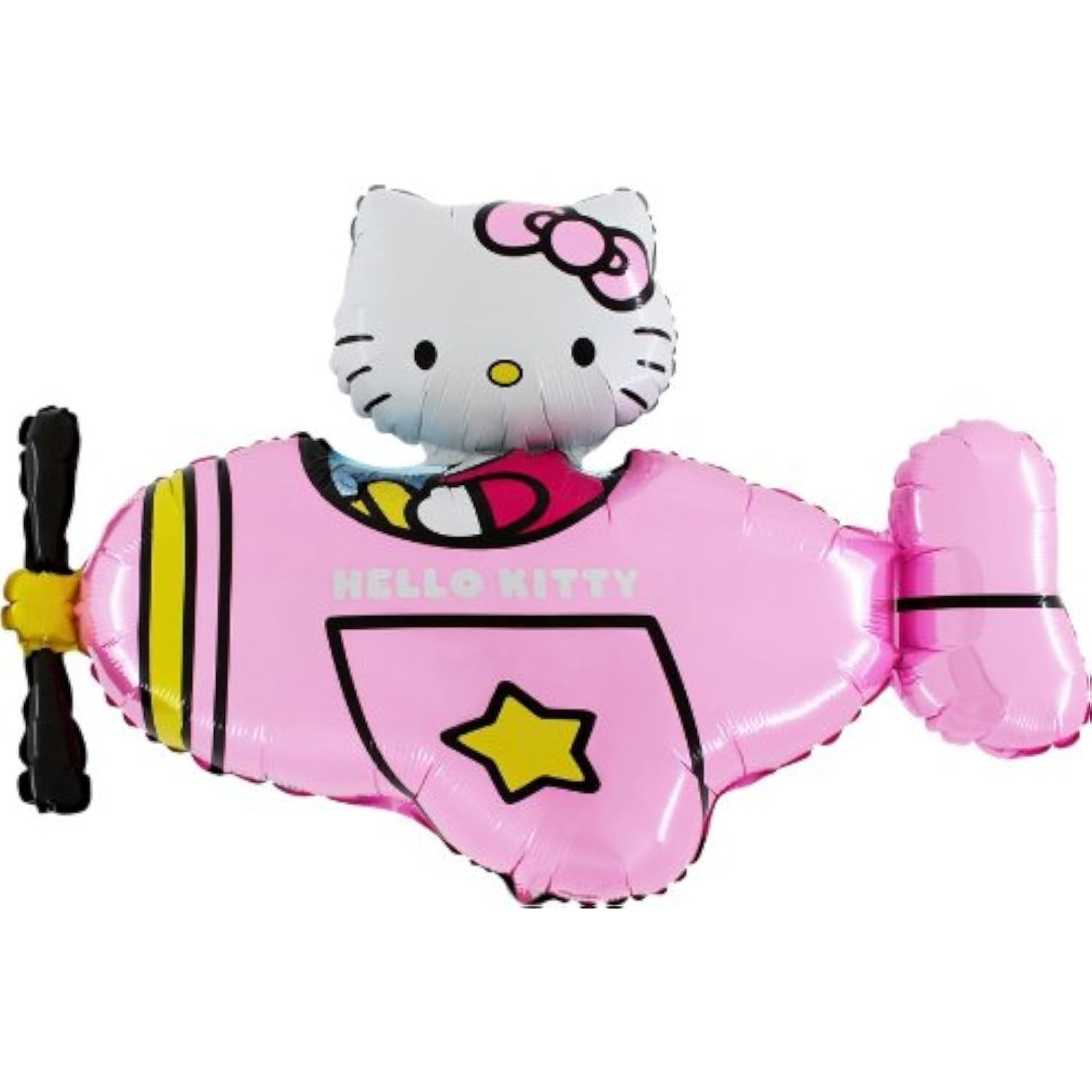 37" Hello Kitty In Pink Aeroplane Foil Balloon - Party Decorations