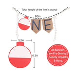 Ofishally One First Birthday Burlap Highchair Banner - The Big One Party Decoration For Fishing Themed Decorations, Party Favors For Baby, Souvenir