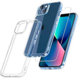 3 In 1 For Iphone 13 Case Clear, With 2X Screen Protector, [Not Yellowing][-Grade Drop Protection] Slim Shockproof Phone Case For Iphone 13 6.1 Inch