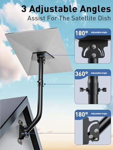 Starlink Gen 3 Mount 360° Adjustable Vlink Wall Mount Starlink Gen3 Pole Mounting Kit with Starlink Gen 3 Pipe Adapter for Genlink Internet Kit