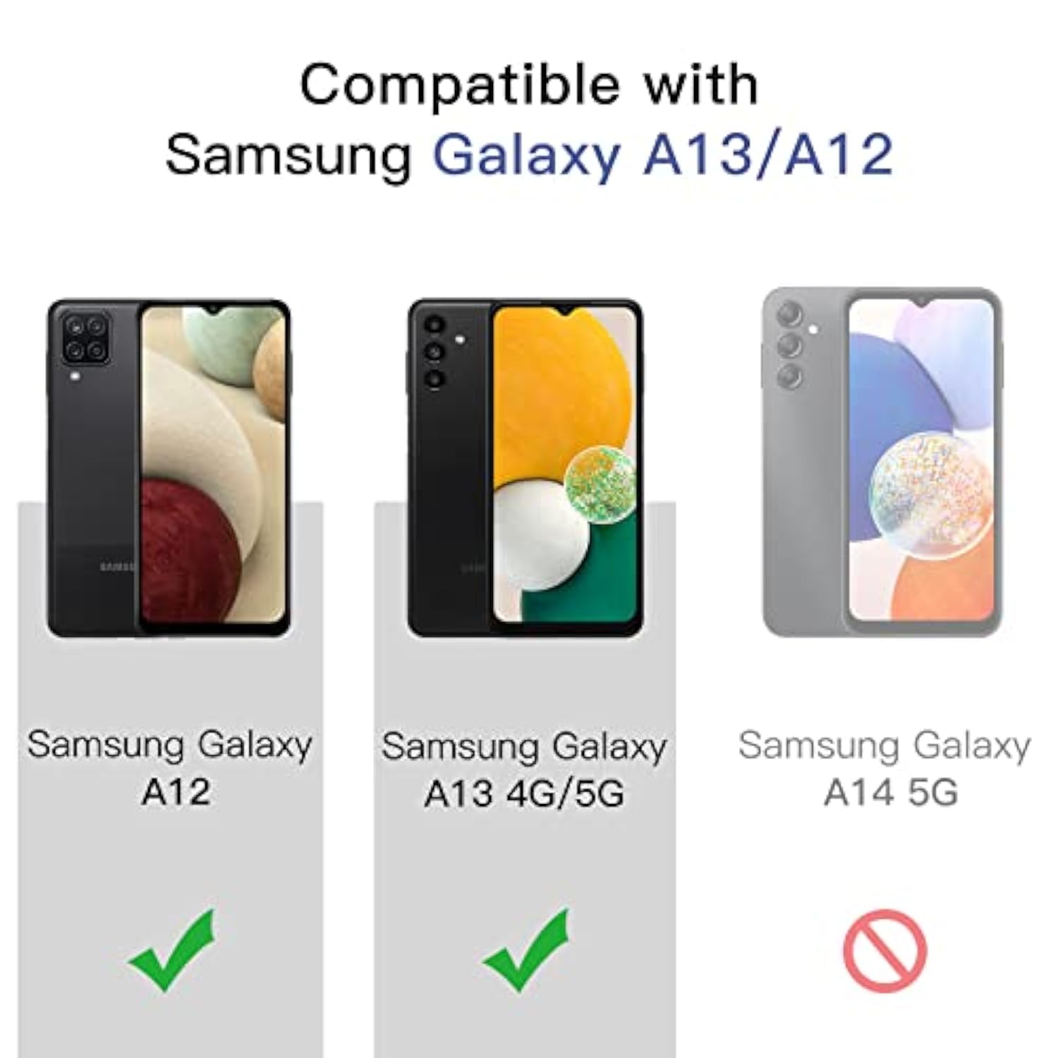 JETech Screen Protector for Samsung Galaxy A13 / A13 5G/ A12, 9H Tempered Glass Film, Anti-Scratch, HD Clear, 3-Pack