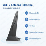 Wifi 6E 7 Tri-Band 6Ghz 5Ghz 2.4Ghz Antenna Magnetic Base External High Gain Antenna New Interface For Pc Desktop Computer For Msi Mpg Meg Mlg Pro Mag Gaming Wifi7 Gaming Motherboard Antennas Black