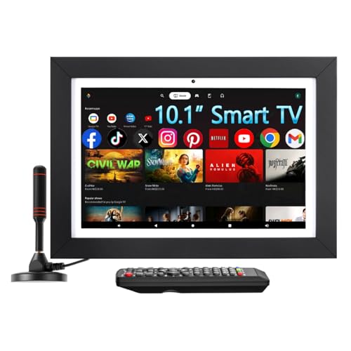 10 Inch 5-In-1 Small Smart Tv With Atsc Tuner & Touch Screen, Kitchen Tv With Smart Home Control Panel, Video Call, Calendar & Photo Frame Functions, Portable Mini For Bedroom, Rv, Camper