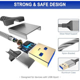 Usb A To Usb A Cable 10 Ft, Usb 3.0 Male To Male Cable,Braided Nylon High-Spee