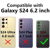 For Samsung S24 Case,With Screen Protectors And Camera Cover,[Military Grade] 16Ft.Drop Tested Cover With Magnetic Kickstand Protective Case For S24 6.2 Inch, Purple