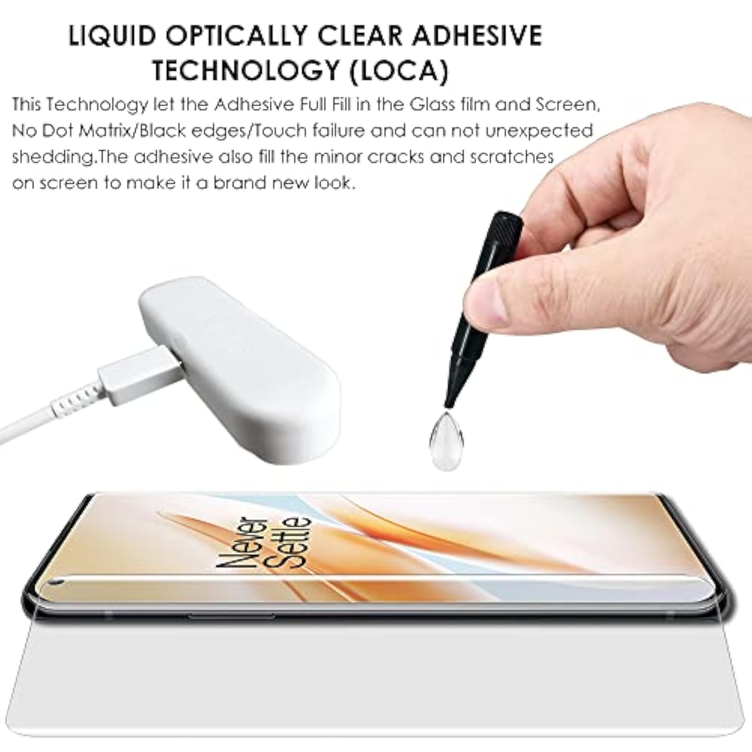 Screen Protector For Oneplus 8 Pro, Tempered Glass Uv Set - 3 Pack, Edge To Edge Full Protection, 9H Scratch Resistant, Sensitive Touch