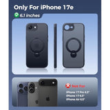 iPhone 17e/16e Case with 360 Spin Magnetic Stand, Black