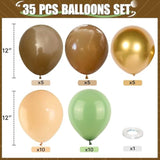 Sage Green Brown Gold Balloons 12 Inch Jungle Safari Baby Shower Woodland Party Decor