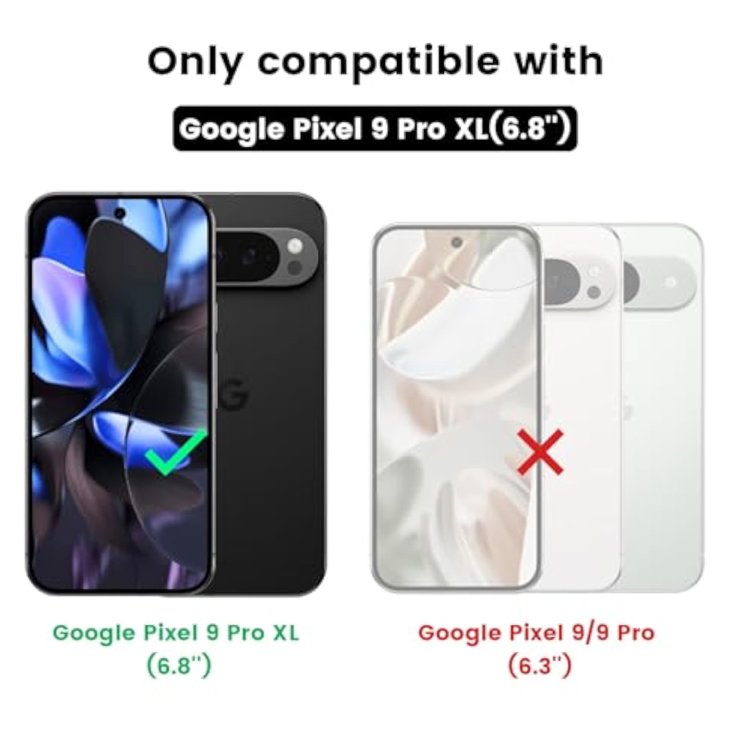 Pixel 9 Pro XL Magnetic Case, Slim, Shockproof, TPU+PC Dual Protection - Black