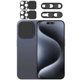 Privacy Cover Compatible for iPhone 15 Pro/15 Pro Max with Front Camera Cover, Protect Privacy and Security, Open/Close Face Recognition Anti-Spy Camera Cover, Easy-Adhesive Design, 2-Pack Black