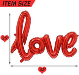 Valentine's Day Balloons Large Red LOVE Foil Banner,42 Inch Mylar Foil Letters Balloons Reusable Material for Wedding Bridal Shower Anniversary Engagement Party Decorations Supplies