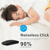 Bluetooth Rechargeable Mouse For Ipad Air/Ipad Pro/Laptop/Tablet/Iphone/Pc, (Not For Mac,Macbook) Black