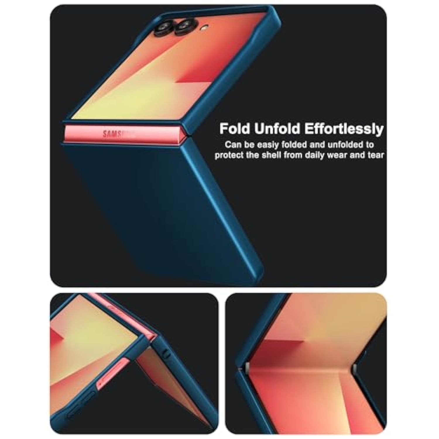 For Samsung Galaxy Z Flip 7 Case Matte Frosted, Slim Hard Pc Cover With Anti-Slip Grip, Lightweight Protective Flip 7 Phone Case With Stylish Colored Design (Matte Teal)