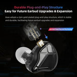 KZ Axas in Ear Monitor, Noise Isolating Gaming IEMs with Mic, Low-Distortion Audio, FPS Co-Tuned, Detachable Cable Ear Buds(White 3.5mm with MIC)