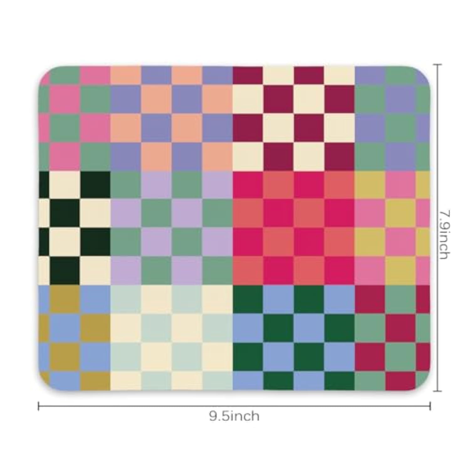 Christmas Mouse Pad,Checkered Christmas Decorations Mouse Pad,Christmas Birthday Gifts For Girls Women,Non-Slip Rubber Base Mousepad For For Home Office Laptop,9.5X7.9 Inches