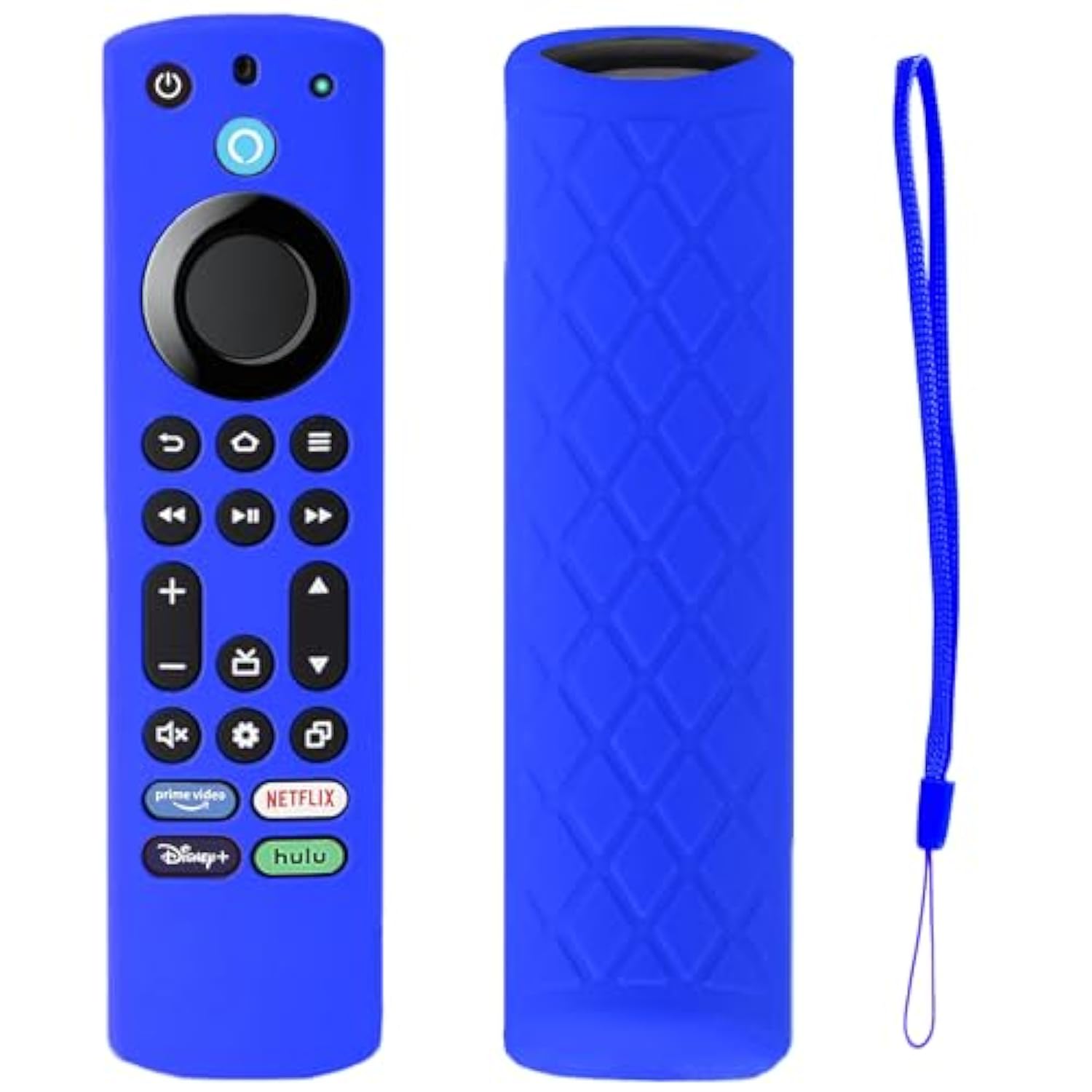 Remote Cover Compatible With Toshiba/Insignia/Omni/2 Series/4 Series Tv Voice Remote, Ct-Rc1Us-21 Ns-Rcfna-21 Ct95018 Silicone Remote Control Skin Case With Lanyard Glow In The Dark - Blue