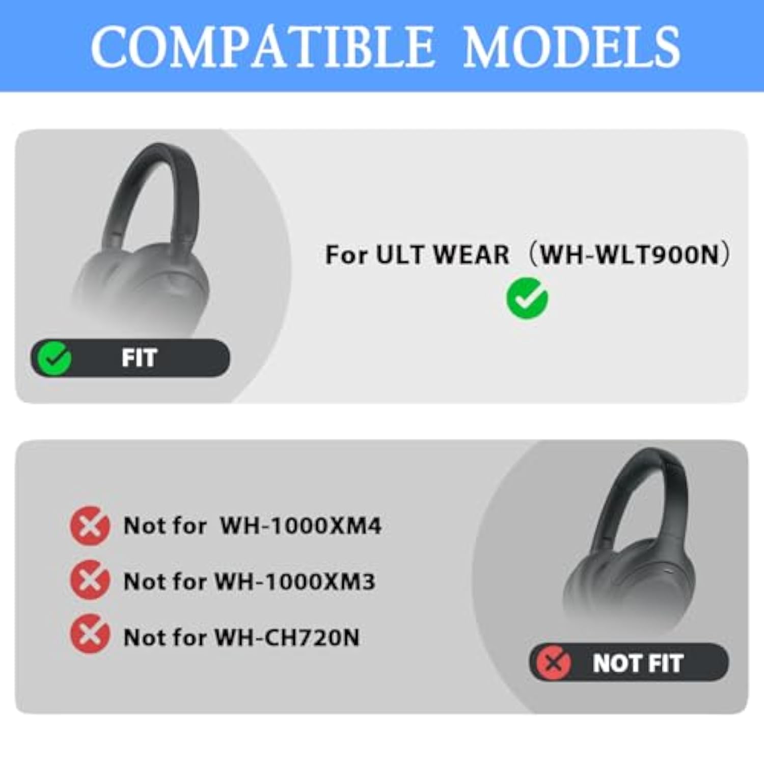 Ult Wear Earpads Replacement Ear Pads Cushions For Sony Ult Wear Over-Ear Headphones,Earpads With Soft Protein Leather, Ult Wear Noise Isolation Memory Foam Ear Cushions (Black)