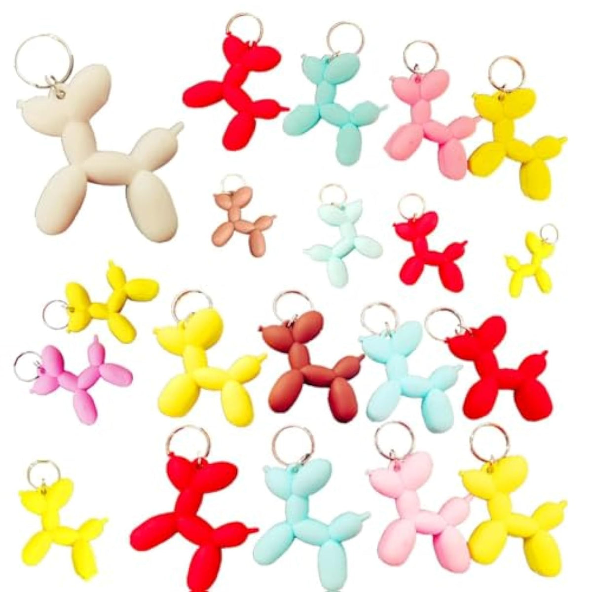 20 Packs Mini Balloon Dog Puppy Keychain Party Favors Birthday Gifts Backpack Decorations
