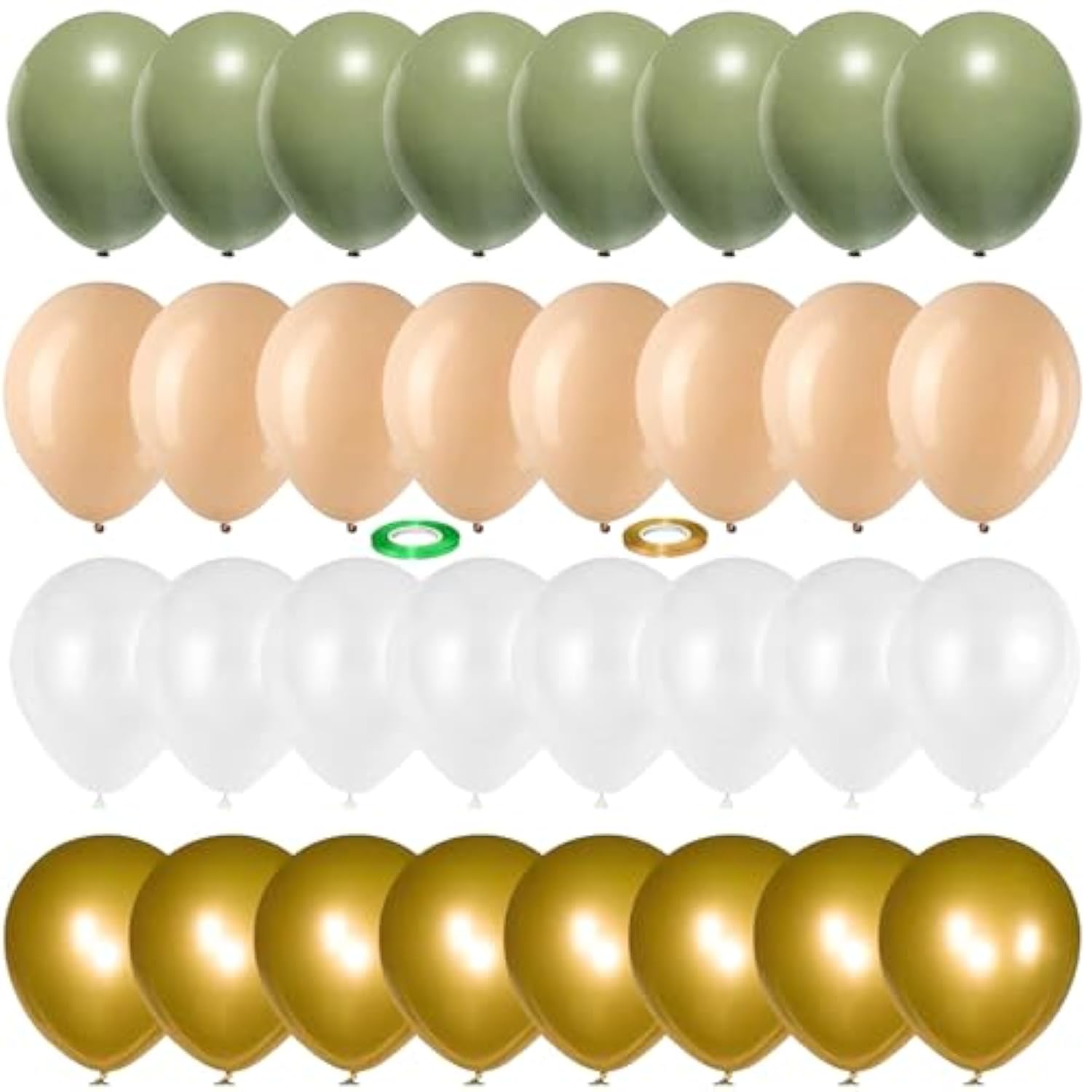 Green and Gold Balloon Set 60pcs for Wedding Birthday Baby Shower Parties