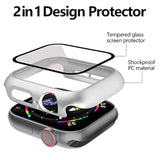 12 Pcs Hard Pc Case Compatible For Apple Watch Series Se (2022) 6/5/4/Se 44Mm With Tempered Glass Screen Protector, All Around Protector Bumper Frame Cover For Iwatch Smartwatch