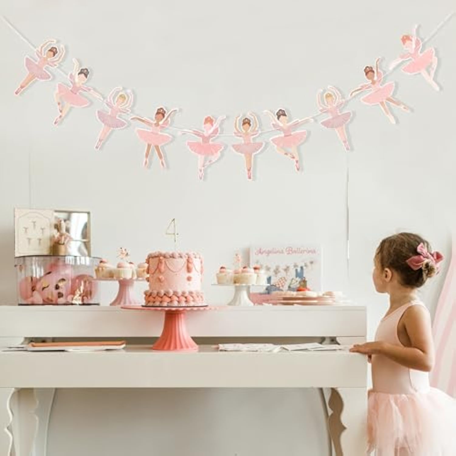 Ballet Girls Birthday Decorations - Ballerina Party Garland,Pink Ballet Banner,Girls Dance Party Hanging Garland Photo Props,Ballerina Wedding Party Decorations
