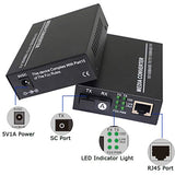 Fiber Ethernet Media Converter, Single-Mode 10/100Base-Tx To 100Base-Fx, Rj45 To Sc, Fiber Transceiver Up To 25Km (1 Pair)