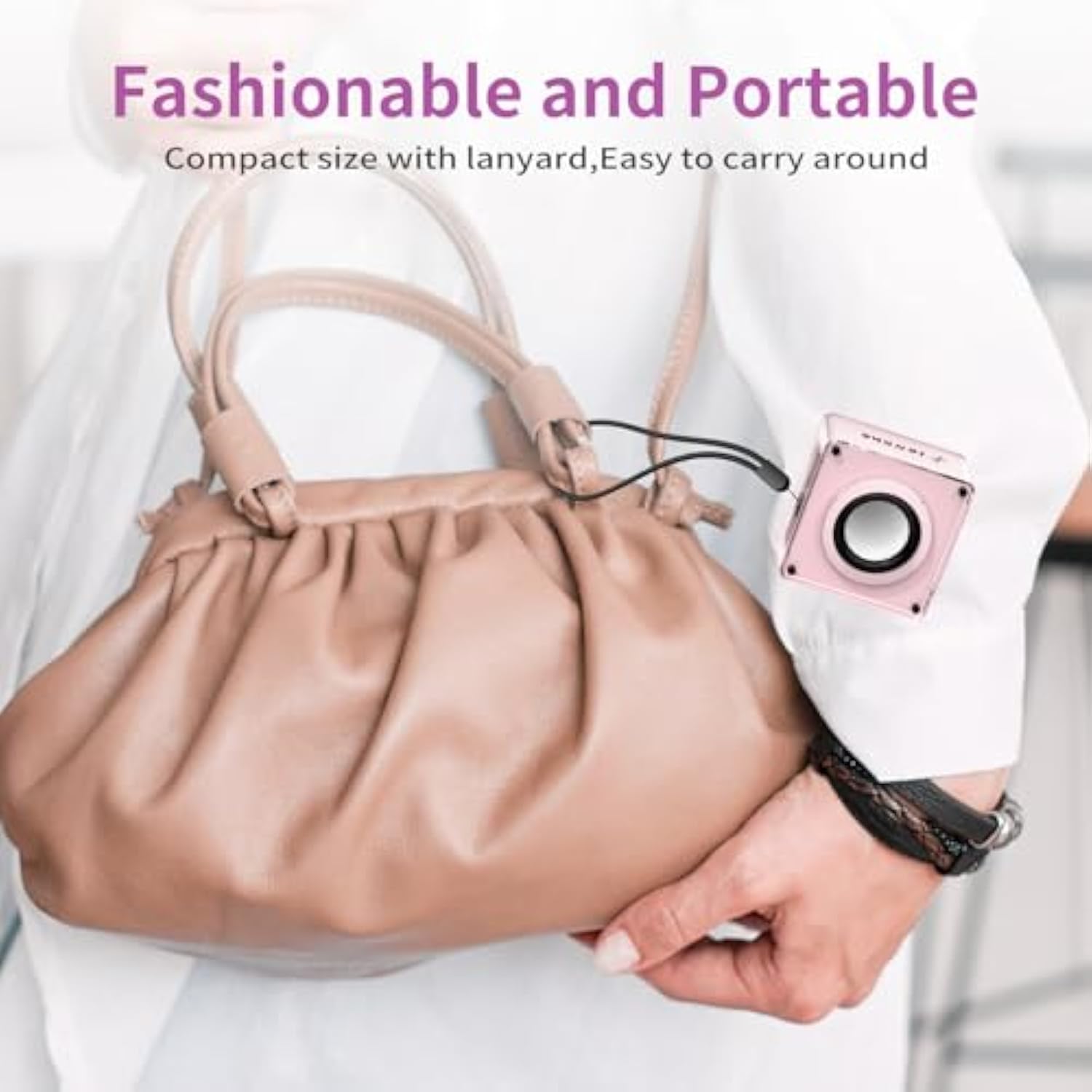 Mini Bluetooth Speaker,Wireless Portable Speakers,5W Small Speaker With Clear Sound,Support Tws/Tf Card,Lanyard Design For Hiking, Biking, Trip,Gift For Men/Women/Boys/Girls (Pink)