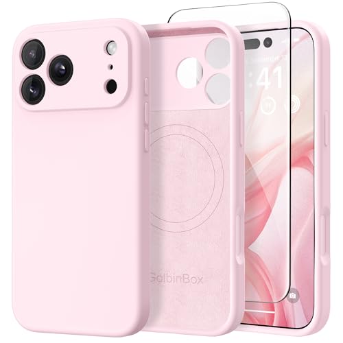 Magnetic for iPhone 17 Pro Max Case, Compatible with MagSafe, [Full Camera Protection] [Screen Protector], Silicone Shockproof Phone Cover with