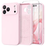 Magnetic for iPhone 17 Pro Max Case, Compatible with MagSafe, [Full Camera Protection] [Screen Protector], Silicone Shockproof Phone Cover with