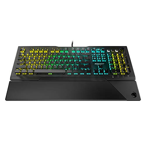 Vulcan Pro Linear Optical Pc Gaming Keyboard, Titan Switch Full Size With Per Key Aimo Rgb Lighting, Anodized Aluminum Top Plate And Detachable Palm/Wrist Rest, Low Profile, Black