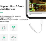 2 Pack Lightning to 3.5 mm Headphone Jack Adapter, [ MFi Certified] iPhone Dongle Adapter Converter Aux Audio Cable Compatible with iPhone 14/14