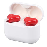 Earbuds, Heart Shaped Stylish Lightweight Noise Canceling Stereo In Ear Bluetooth Earphones, Includes Charging Case And 6 Ear Tips