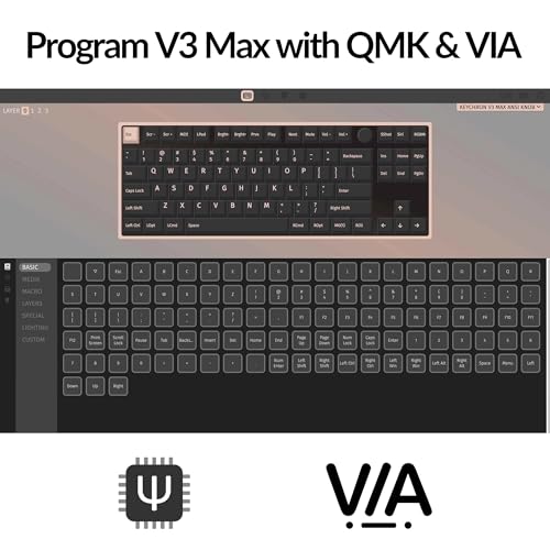 V3 Max Tkl Wireless Mechanical Keyboard, Qmk/Via Rgb Bluetooth/2.4 Ghz/Wired, 87 Keys Hot-Swappable With Gateron Brown Switch, Compatible With Mac Windows Linux