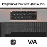 V3 Max Tkl Wireless Mechanical Keyboard, Qmk/Via Rgb Bluetooth/2.4 Ghz/Wired, 87 Keys Hot-Swappable With Gateron Brown Switch, Compatible With Mac Windows Linux