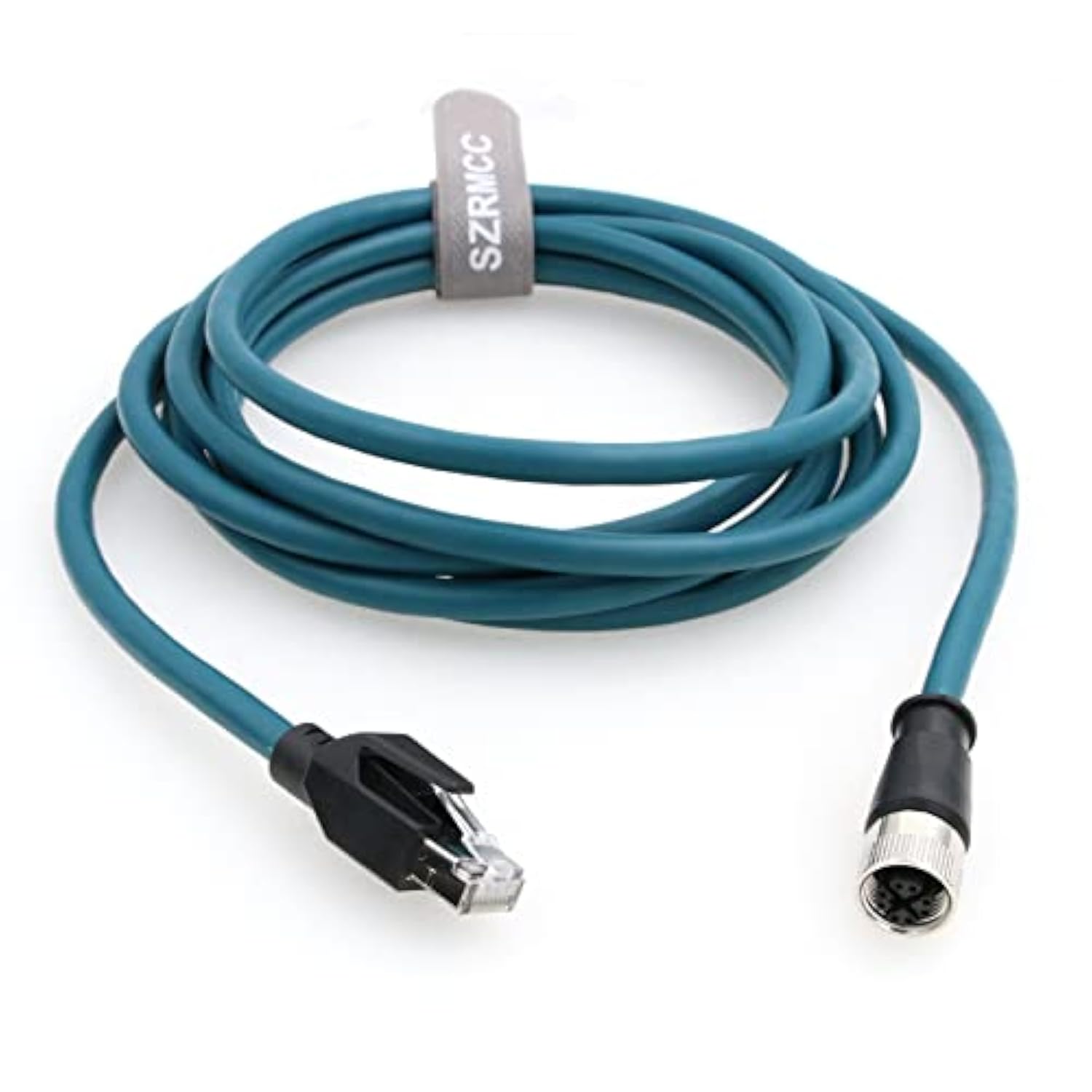 M12 X-Code 8Pin Female Connector To Rj45 Ethernet Cable Cat6A High Flexible Sh