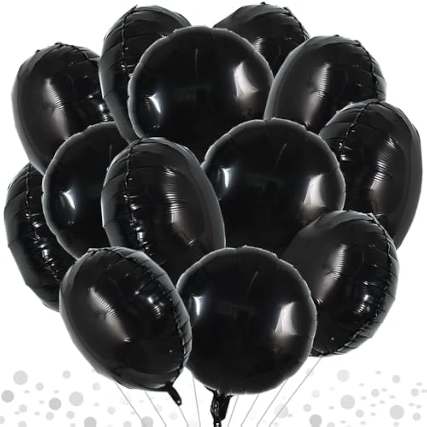 30pcs 18in Large Black Round Foil Balloons for Parties & Celebrations