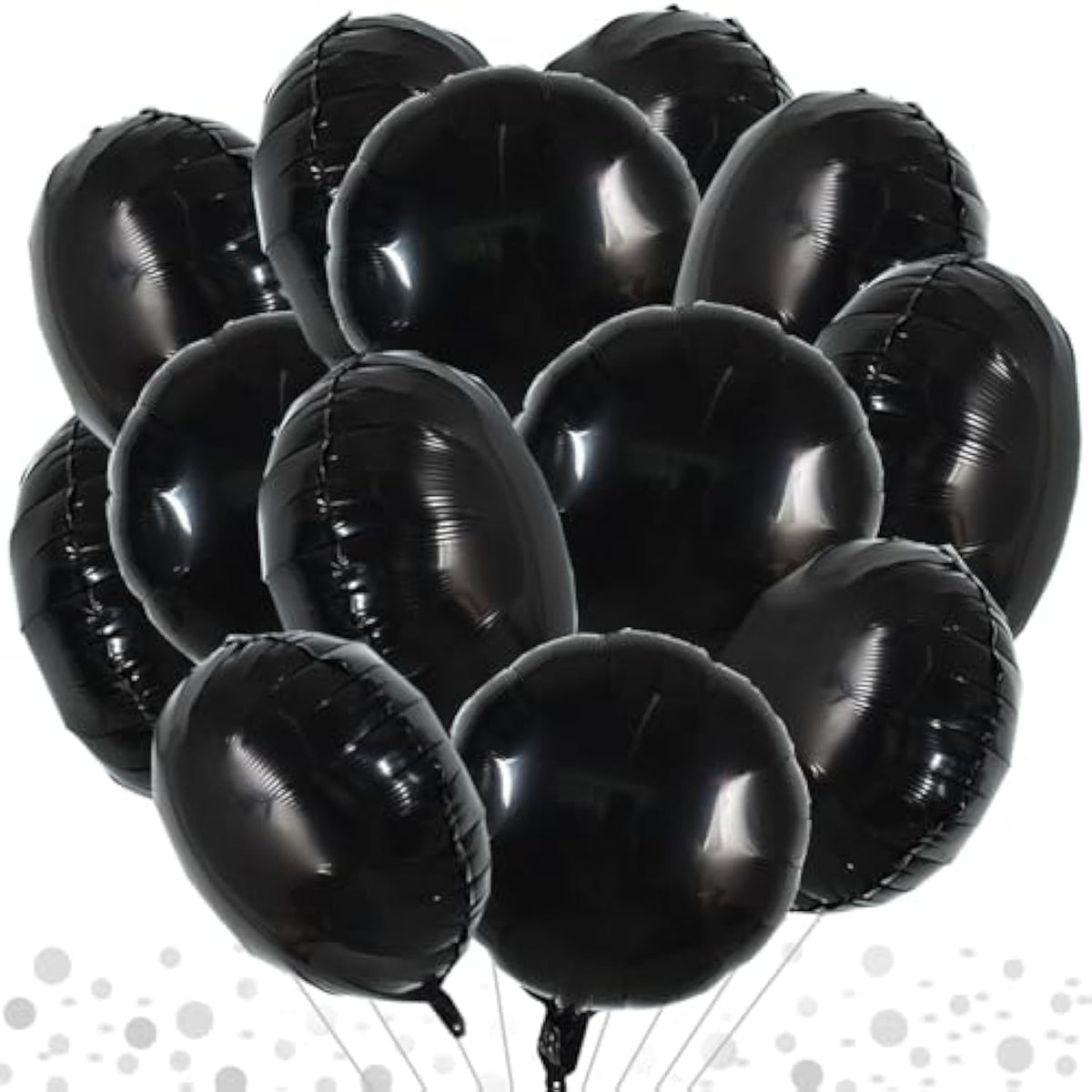 30pcs 18in Large Black Round Foil Balloons for Parties & Celebrations