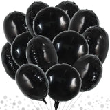 30pcs 18in Large Black Round Foil Balloons for Parties & Celebrations