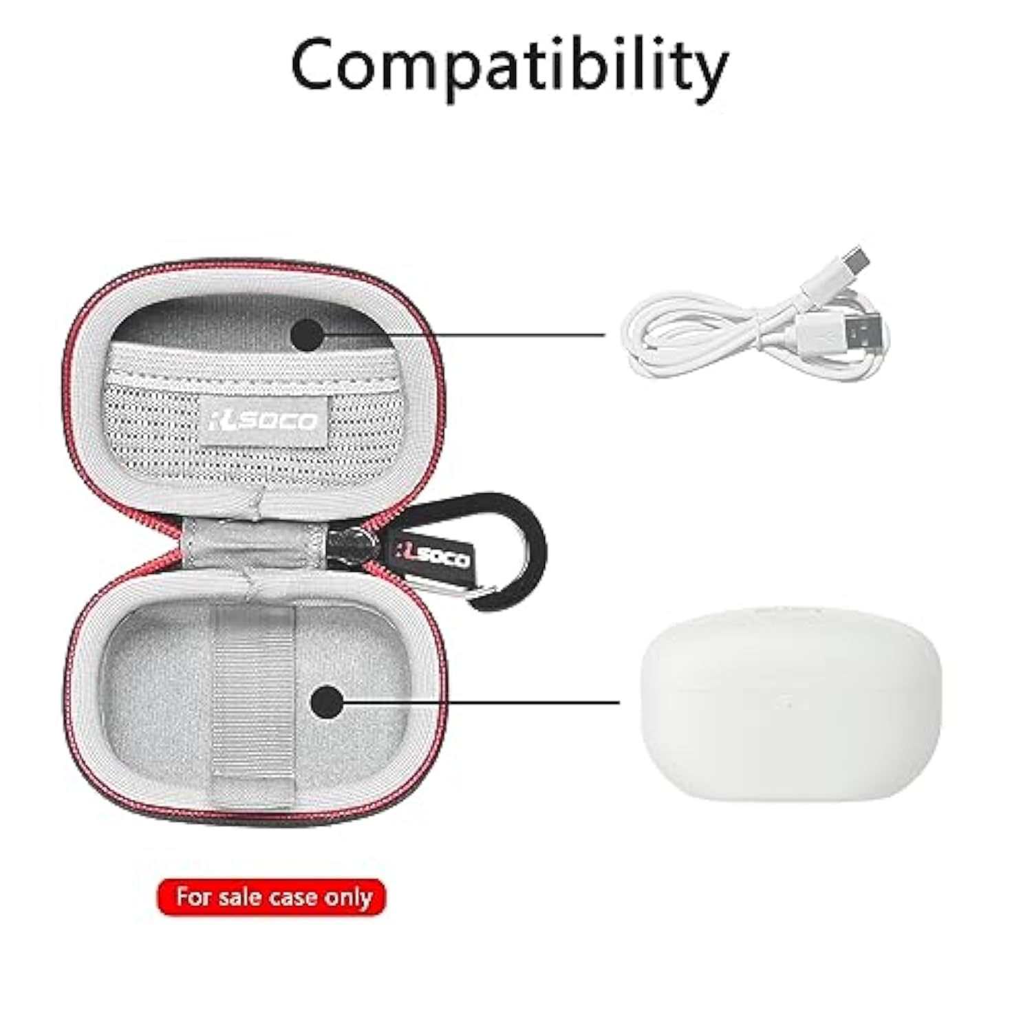 Hard Case For Sony Wf-1000Xm5 The Best Truly Wireless Noise Cancelling Earbuds (Black)