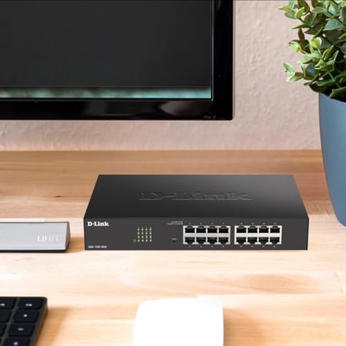 Ethernet Switch, 16 Port Easy Smart Managed Gigabit Network Internet Desktop (Dgs-1100-16V2)