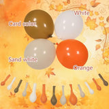 Fall Balloon Garland Arch Kit 124Pcs Orange Sand White Balloons Thanksgiving Party