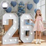 Marquee Numbers 3 Feet Tall Big Light Up Numbers 26Th Birthday Decorations Women Men Graduation Decorations 2026 White Anniversary Party Decor Large Cardboard Prop Backdrop Sign 26