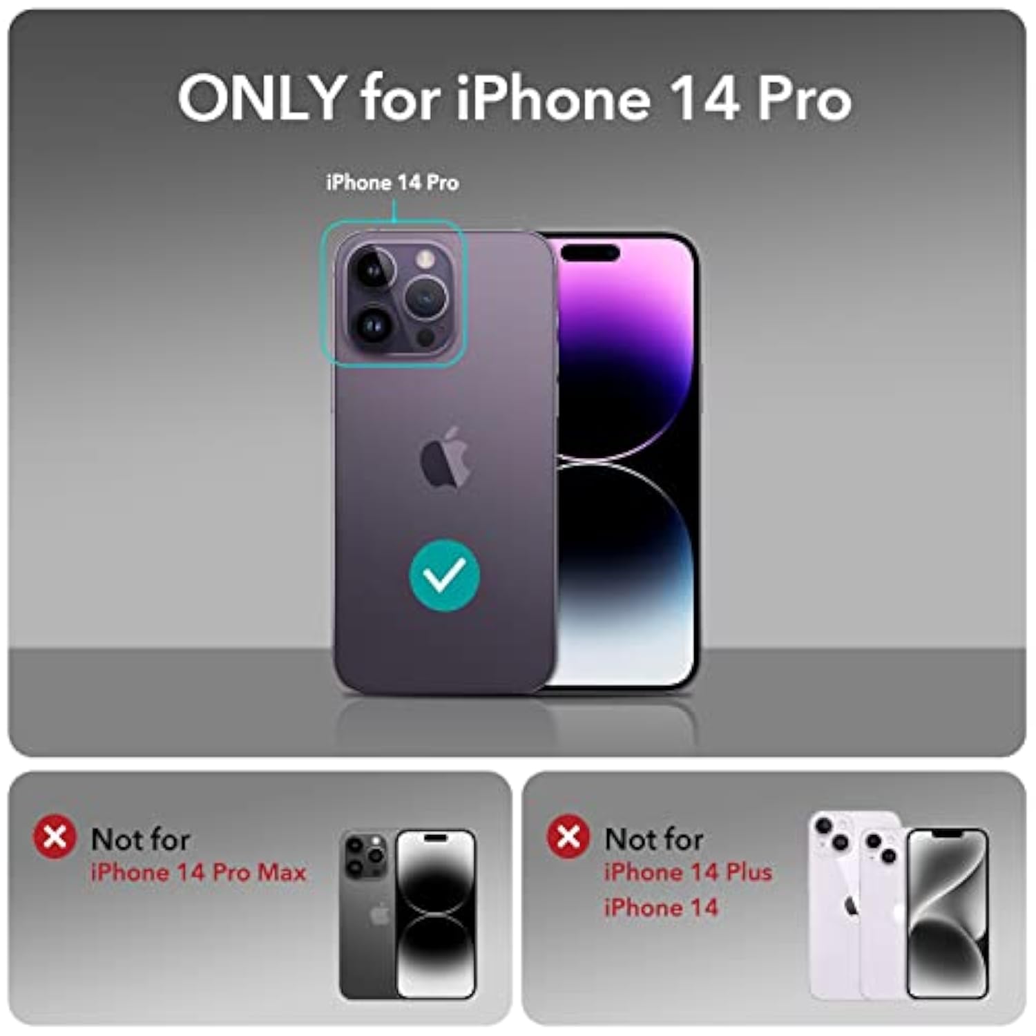 Esr For Iphone 14 Pro Case, Compatible With Magsafe, Shockproof -Grade Protection, Yellowing Resistant, Magnetic Phone Case For Iphone 14 Pro, Classic Hybrid Case (Halolock), Clear