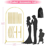 Arch Backdrop Stand, 6.6Ft Wedding Arch, Stable Balloon Arch Frame For Baby Shower Birthday Wedding Party Balloon Arch Background Decoration, Gold