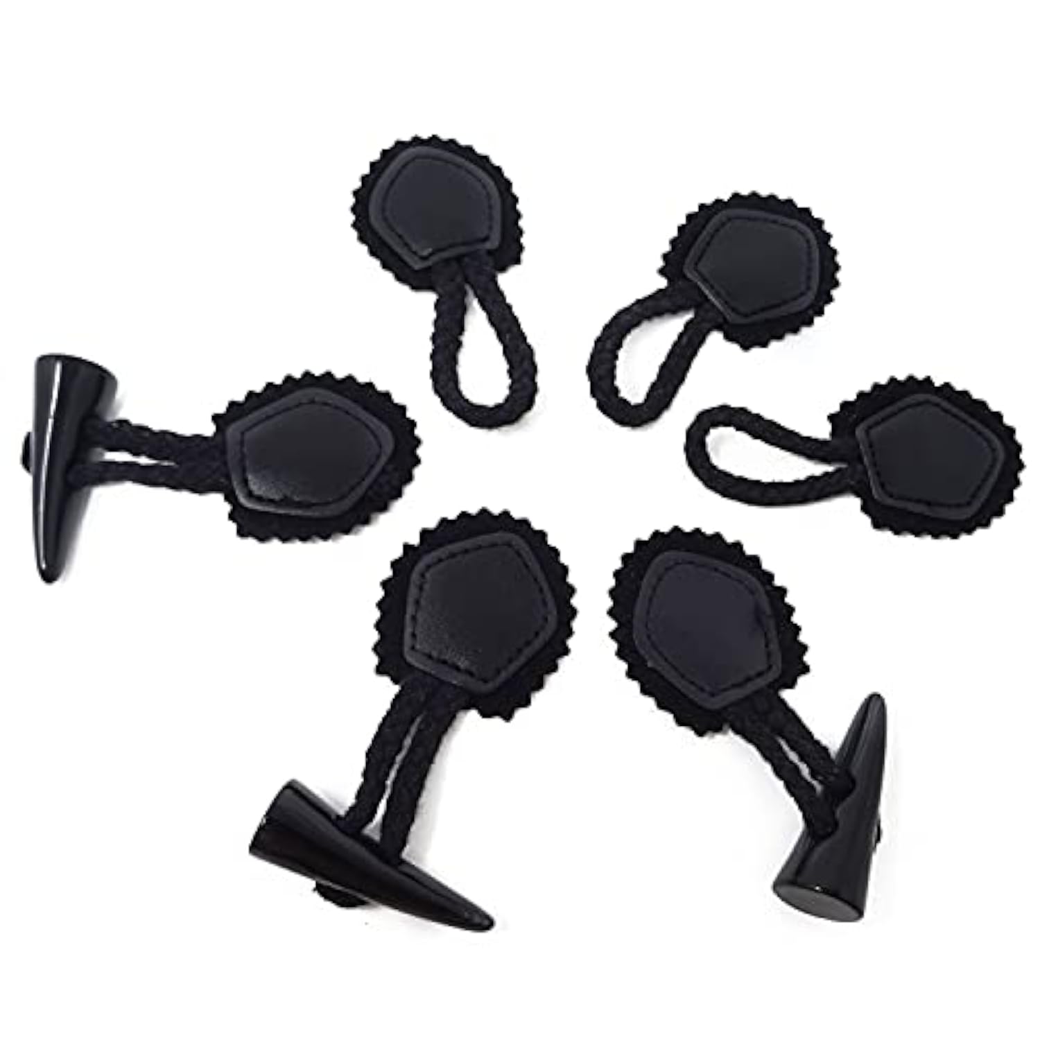 5 Sets Leather Sew-On Toggles Closures With Resin Horn Button Sewing A