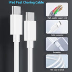 Usb C Fast Charger For Apple Ipad Pro 13/12.9/11 Inch, Ipad 11Th/10Th Generation, Ipad Air 11/13 Inch/5Th/4Th, Ipad Mini 6Th/7Th, Ipad Charger Fast Charging Block With 6.6Ft Usb C To C Charger Cable