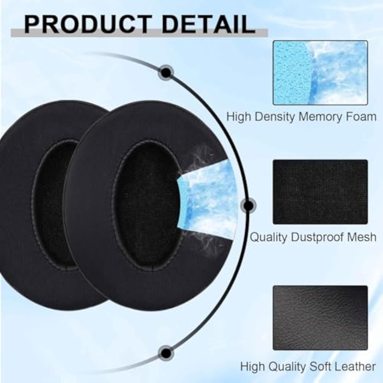 Replacement Ear Pads For Sennheiser Hd 4.50Bt, Hd 4.50Btnc, Hd 4.50Se, Hd 4.40Bt, Hd 4.30G, Hd 4.20S, Hd 458Bt, Hd 450Bt, Hd 400S, Hd 350Bt, Hd300, Headphones Ear Cushions Cups Covers (Cg Black)