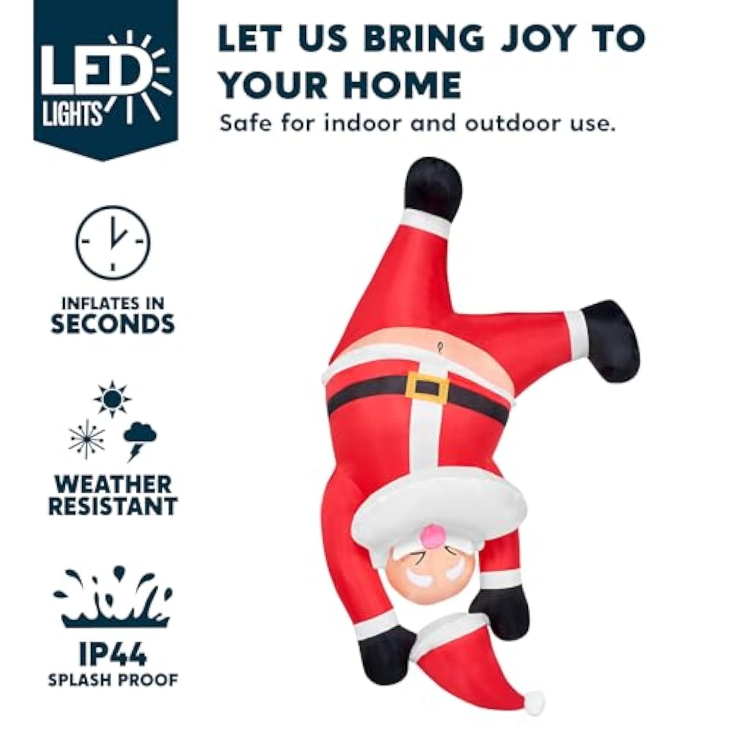 6 Ft Tall Hanging Christmas Santa Inflatables Decoration, Christmas Inflatable Santa Hanging Upside Down, Blow Up Yard D