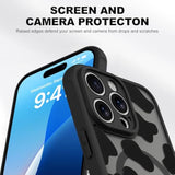 For Iphone 16 Pro Max, Magnetic Matte Phone Case [Compatible With Magsafe] [Cow Pattern Design] Black Bumper Hard Back Shockproof Cover For Women Girls (Iphone 16 Promax) - Cow